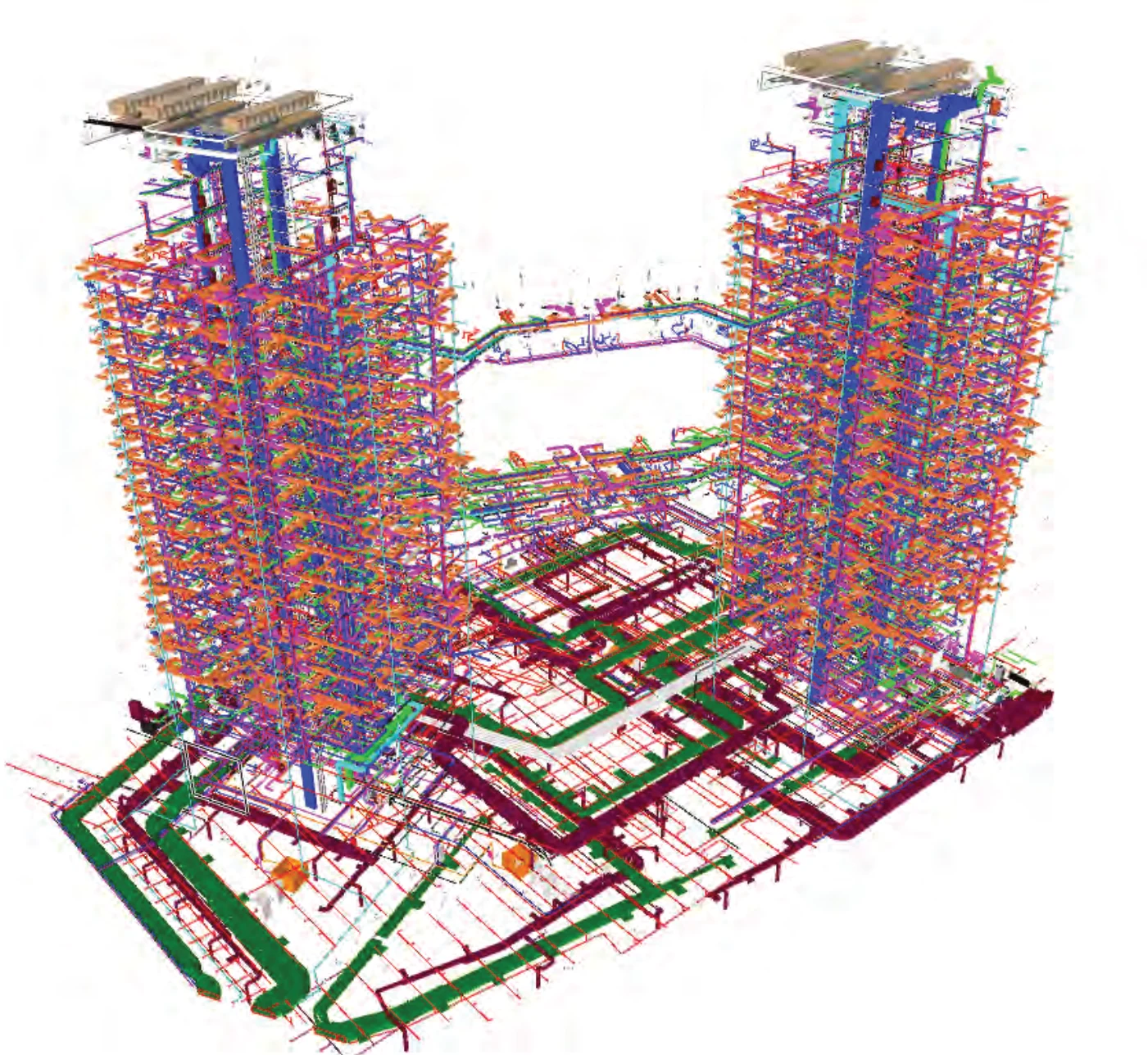 OCEANO twin-tower Revit MEP model from the company profile