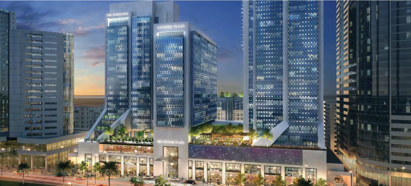 Dubai Crowne Plaza Complex — image from the company brochure