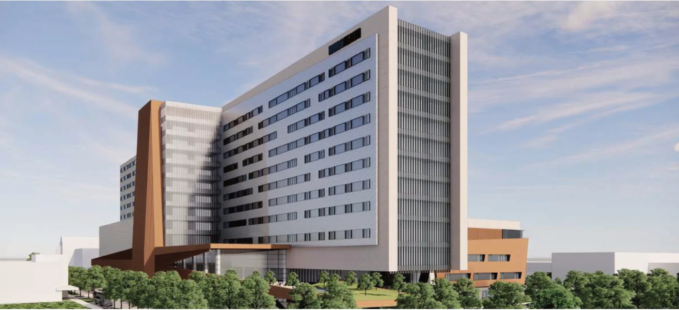 LBJ Hospital & Parking Garage — image from the company brochure